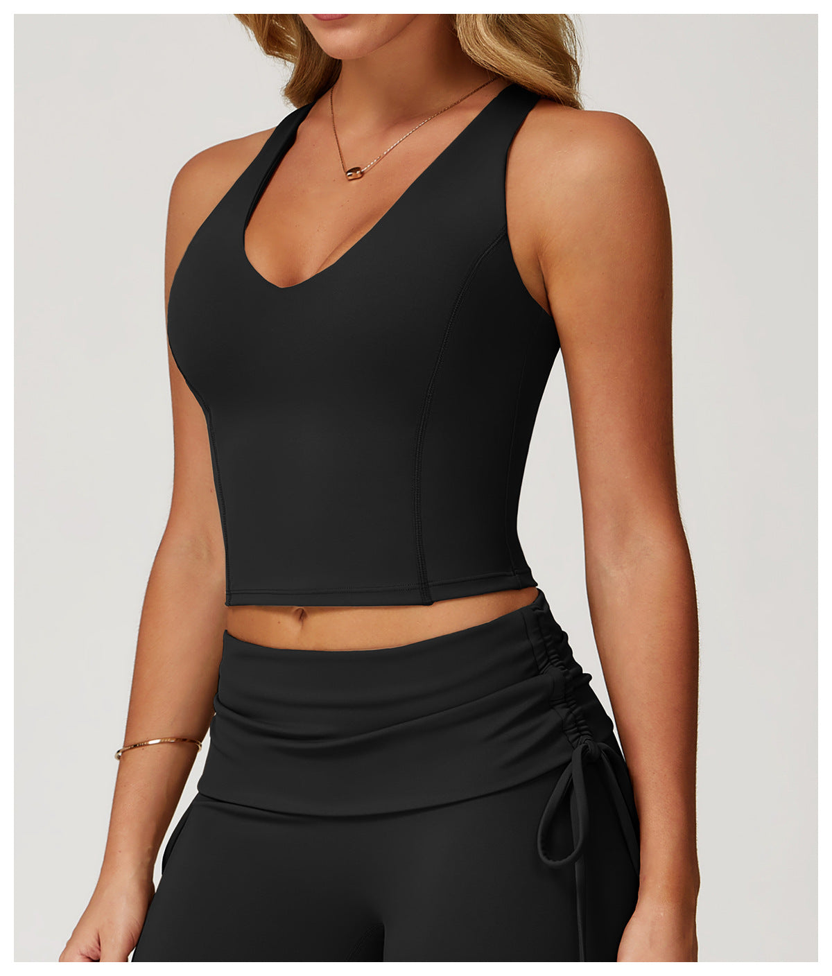 Sollinarry Nude Feel Yoga Vest H Shaped Beauty Back Quick-Drying Workout Top Outdoor Running Exercise Underwear