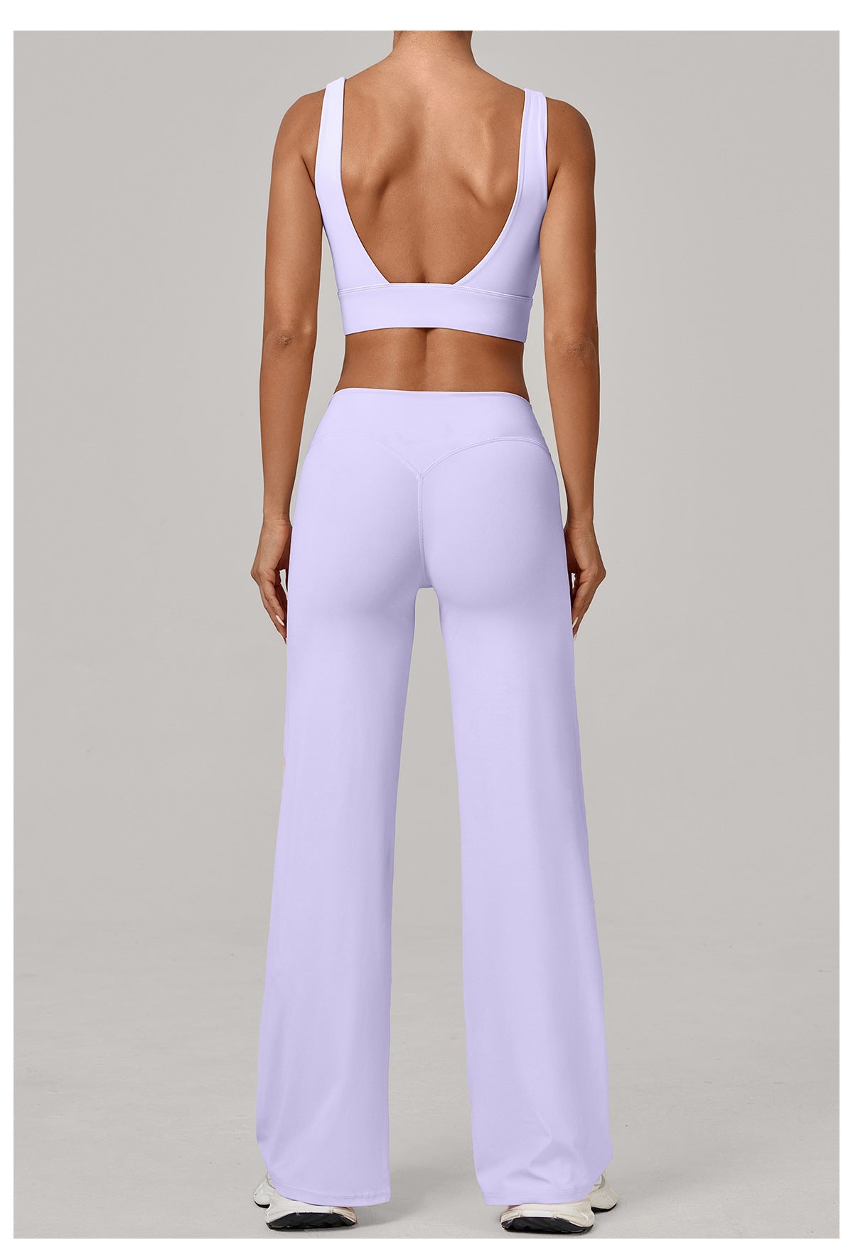 Double Shoulder Strap Bra Straight Leg Trousers Yoga Quick Drying Workout Clothes Winter Outdoors Running Sports Set