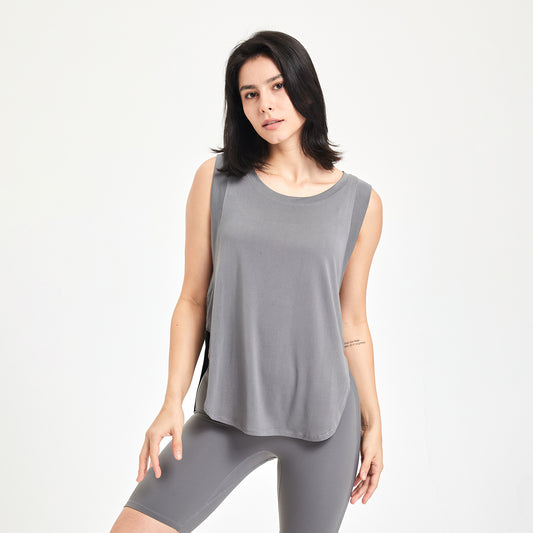 Workout Clothes Women Short Sleeveless T-shirt Running Training Yoga Jacket Loose Sports Vest Summer Blouse