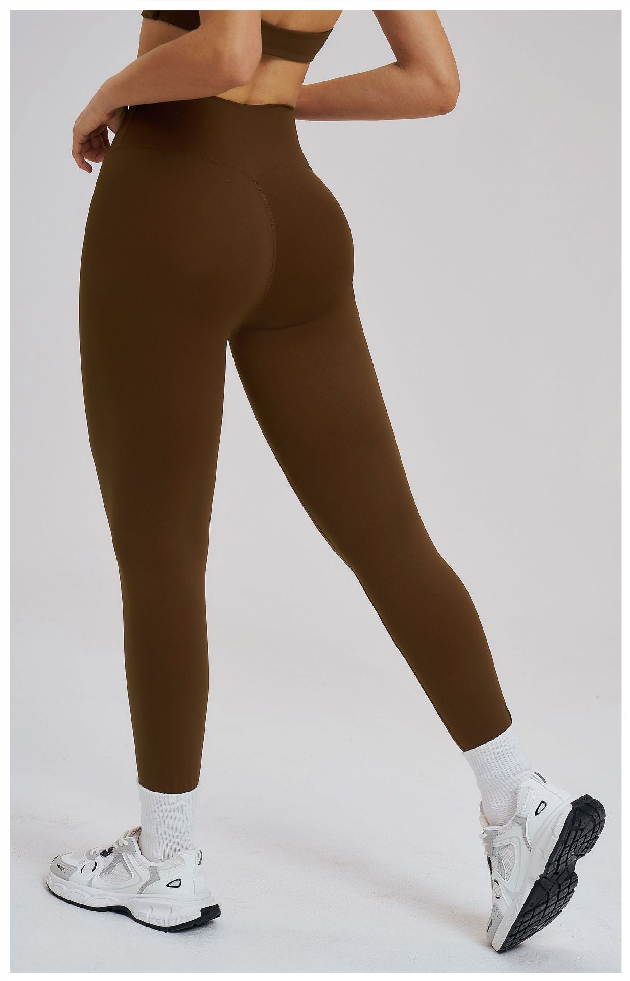 Brushed Yoga Trousers Cross Waist Skinny Workout Pants Outdoor Cycling Running Trousers