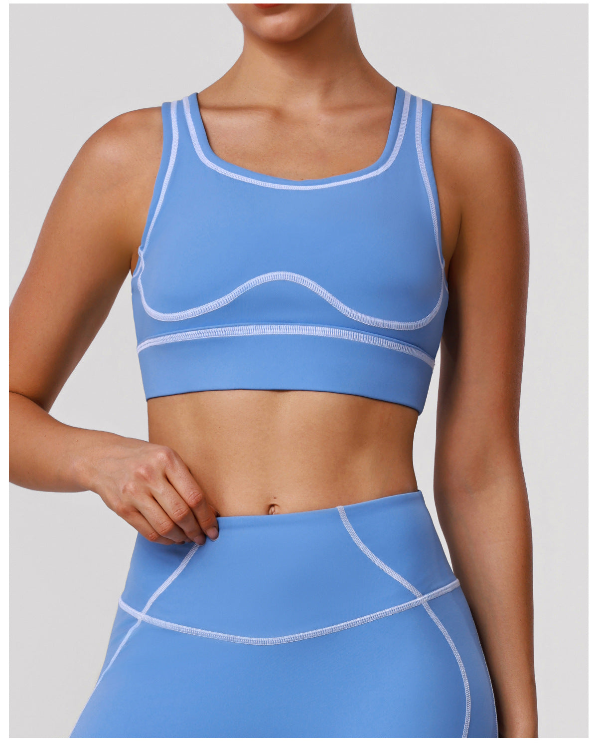 Sports Yoga Shaping Bra Contrast Color Shockproof Training Workout Underwear Hollow Out Cutout-out Beauty Back Sports Vest with Pad