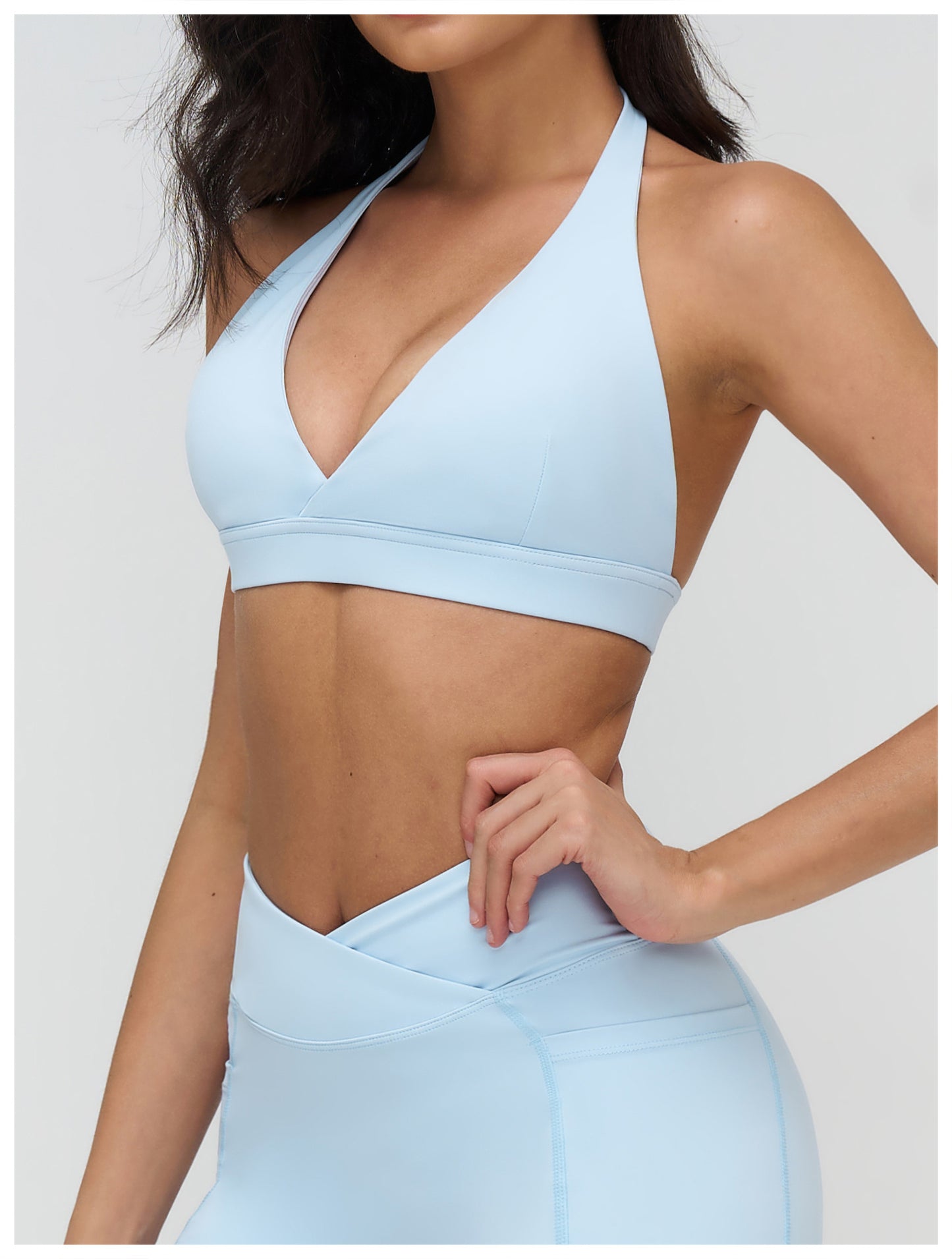 Nude Feel Yoga Bra Cross V neck Beauty Back Exercise Bra Fitness Running Exercise Underwear