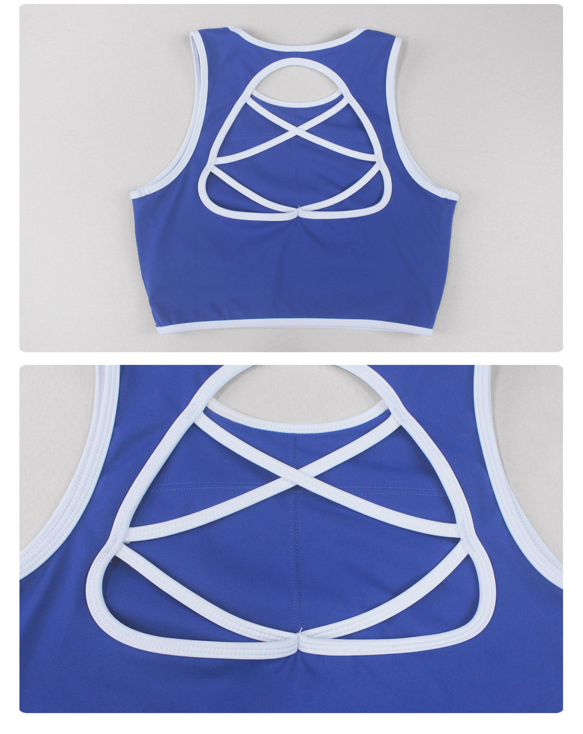 Sports Wireless Underwear Contrast Color Beauty Back Fitness Vest with Pad Shockproof Running Yoga Bra