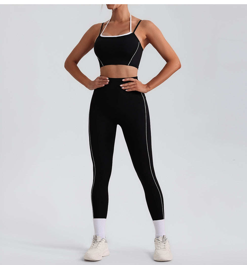 Arrival Contrast Color High Waist Nude Feel Pocket Yoga Pants Women Running Fitness Pants Outer Wear Tight Sports Pants