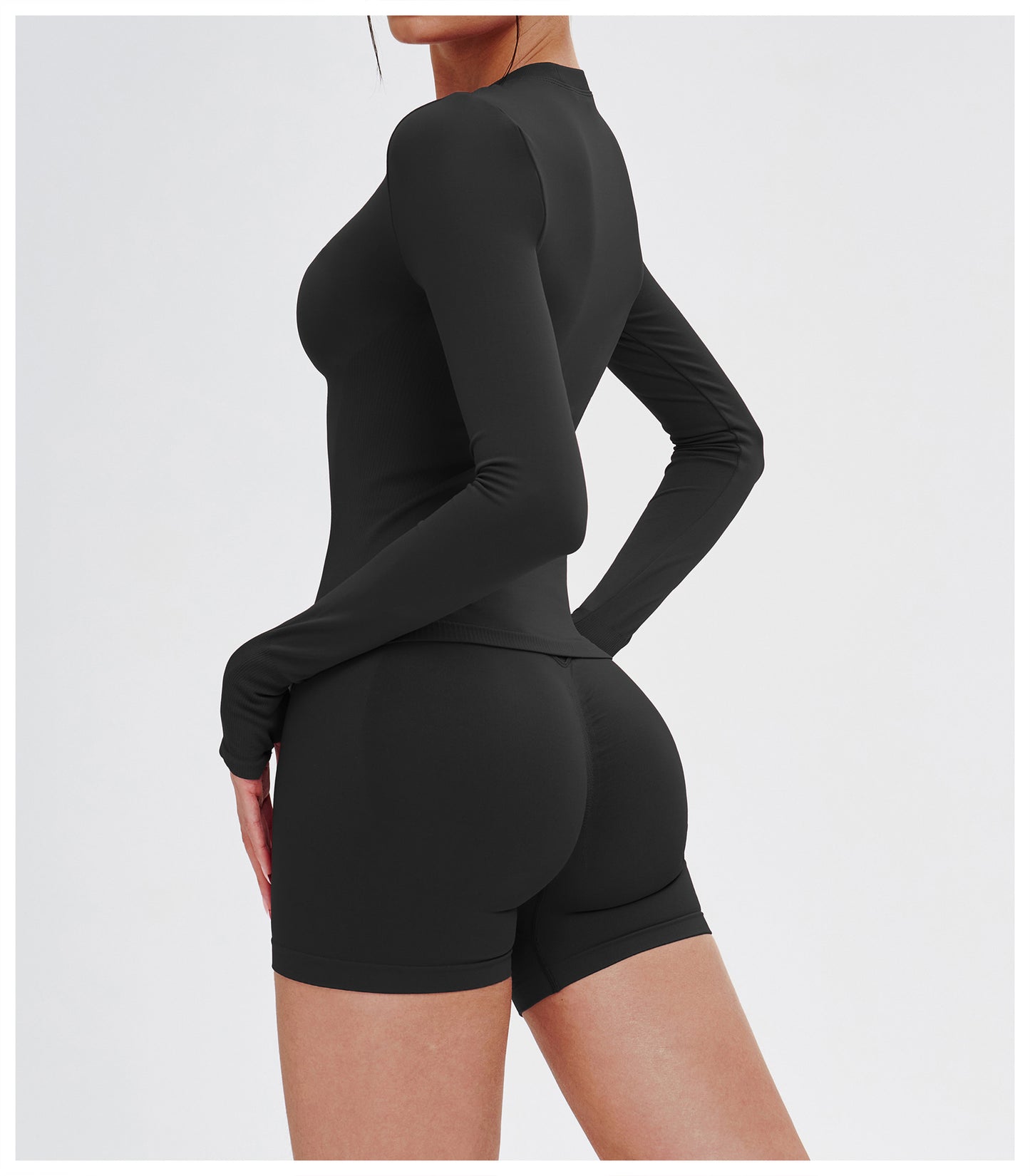 Women Seamless Yoga Long Sleeve round Neck Tight Comfortable Exercise Yoga Clothes Outdoor Running Workout T shirt