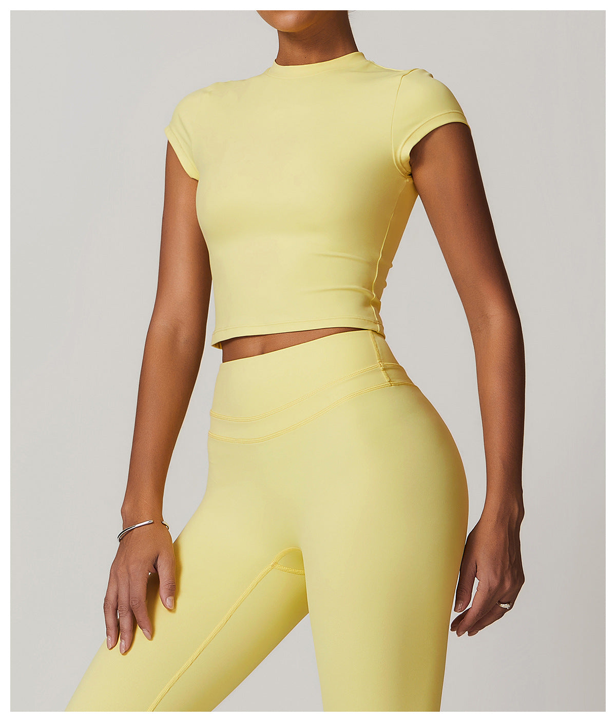 Sollinarry Exercise Yoga Clothes Women Brushed Tight Back Yoga Short Sleeve Running Workout T Shirt Top