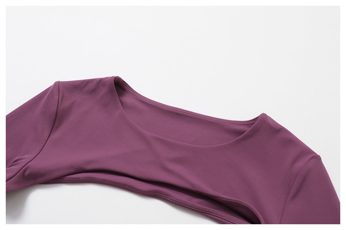 Sollinarry Outer Wear Sports Waistcoat Long Sleeved Shawl Yoga Clothes Nude Feel Workout Clothes Top Running Sports Blouse