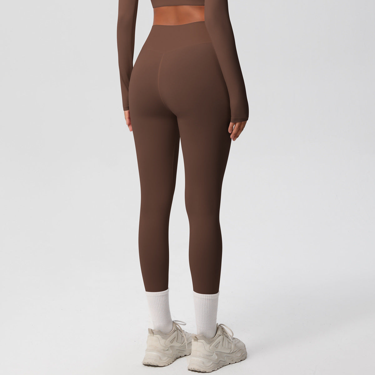 High Waist Nude Feel Skin Friendly Tights Running Exercise Workout Pants Pilates Sexy Slim Solid Color Yoga Pants