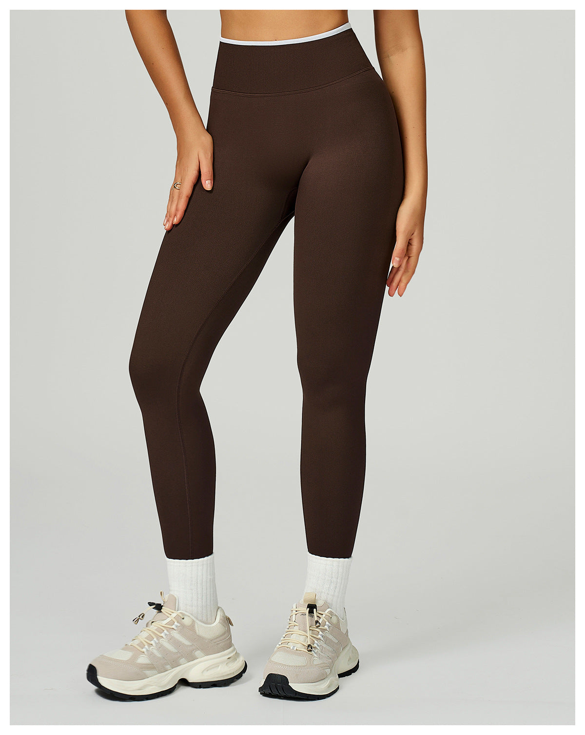 Seamless Yoga Trousers Contrast Color Binding High Waist Slim Trousers Sports Running Fitness Pants