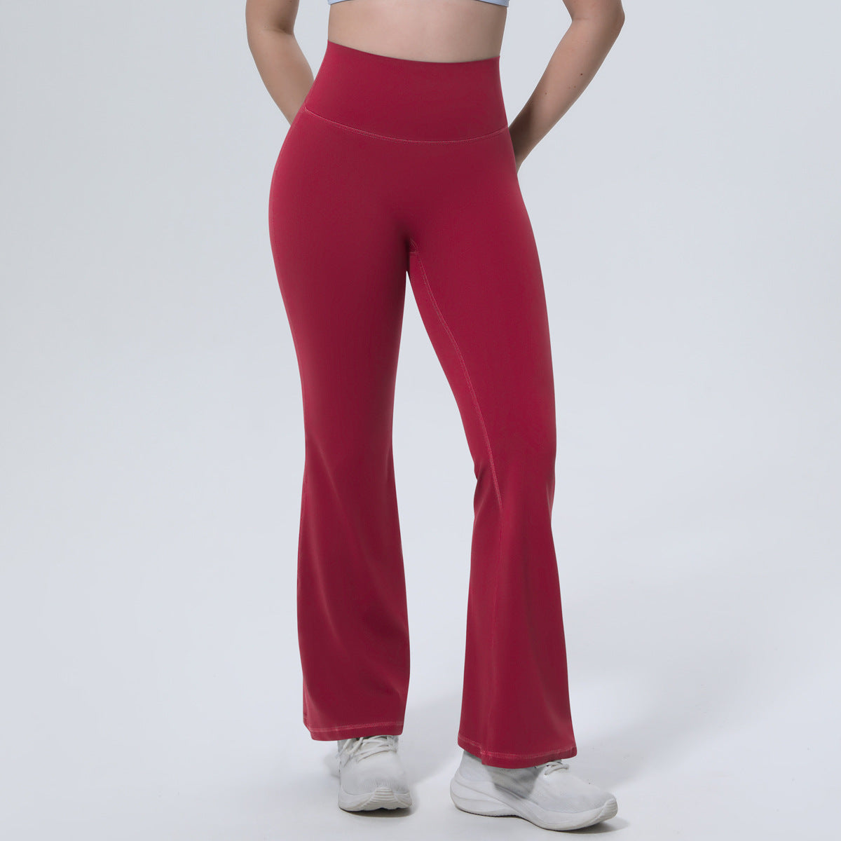 Classic Solid Color Skin-Friendly Bell Bottom Pants Yoga Pants Slim Fit Hip High Waist Elastic Training Wide Leg Pants Fitness Pants