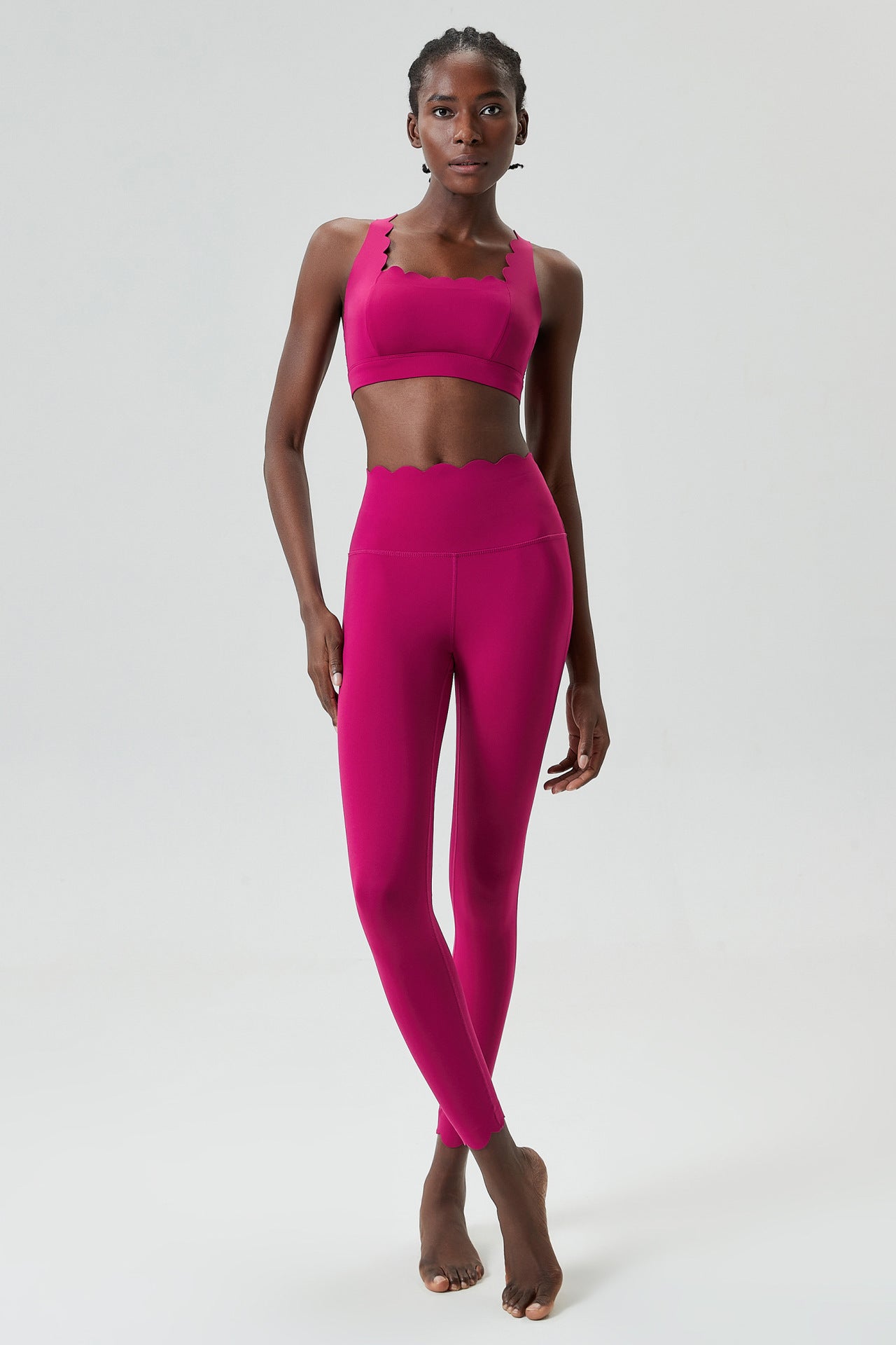 Small Wave Yoga Suit Suit Women Tight Fit Sports Fitness Suit Two Piece Quick Dry Suit