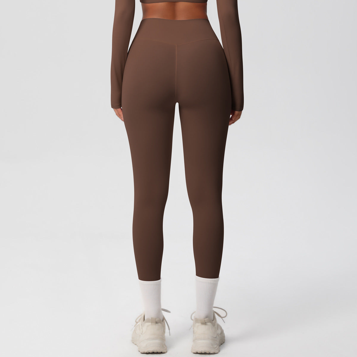 High Waist Nude Feel Skin Friendly Tights Running Exercise Workout Pants Pilates Sexy Slim Solid Color Yoga Pants