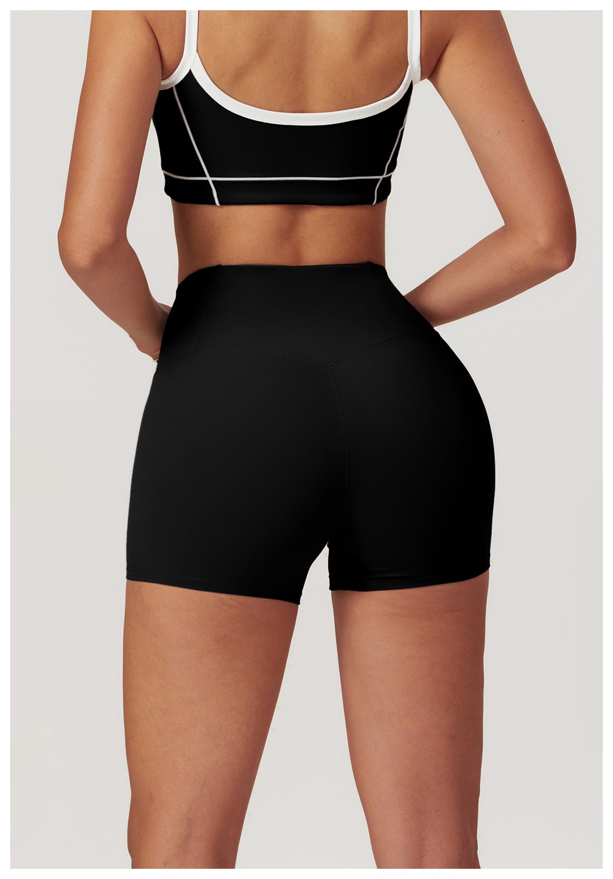 Sollinarry Nude Feel Tight Yoga Shorts High Waist Hip Lift Outer Wear Fitness Shorts Women Running Workout Pants