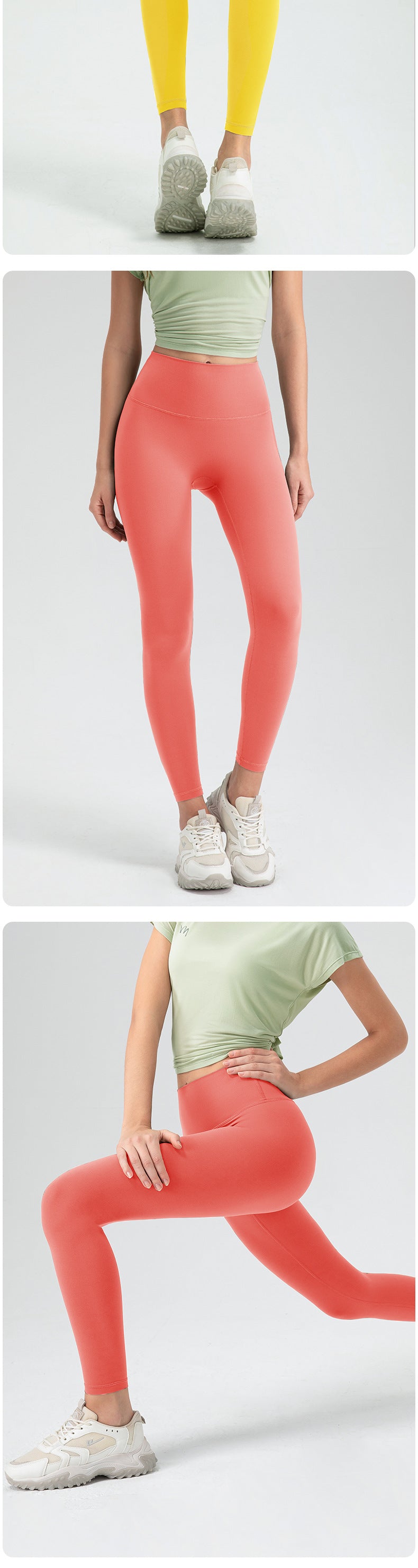 Breathing Series Women High Waist Yoga Pants Nude Feel Skinny Hip Raise No Embarrassment Line Running Sports Ninth Pants