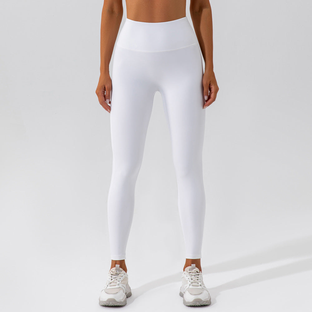 Quick Drying Nude Feel Yoga Pants Women High Waist Hip Lifting Belly Contracting Fitness Pants Running Sports Slim up Pants Solid