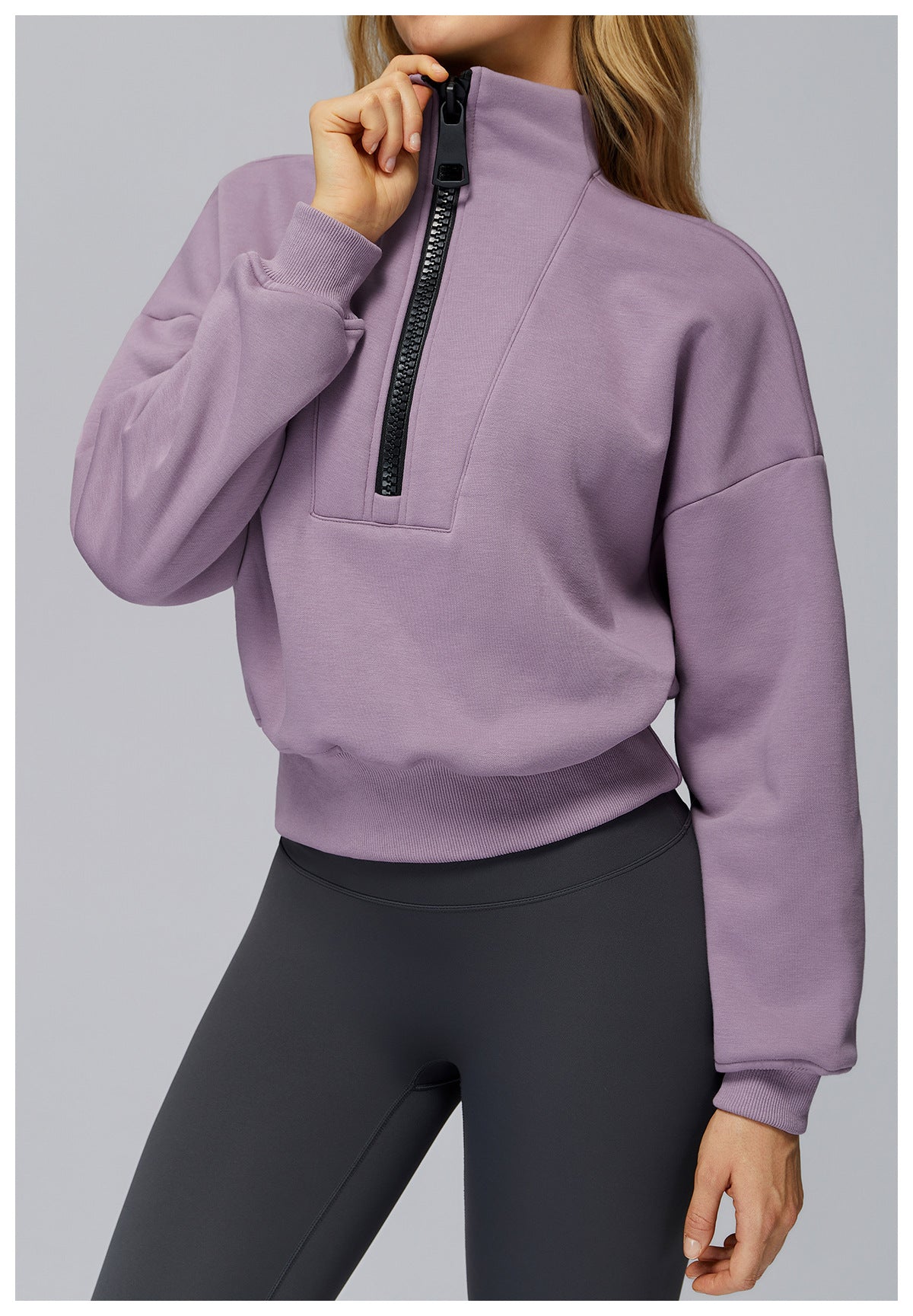 Autumn Winter Sports Sweater Stand Collar Loose Windproof Sweater Warm All Matching Outdoor Casual Sports Top