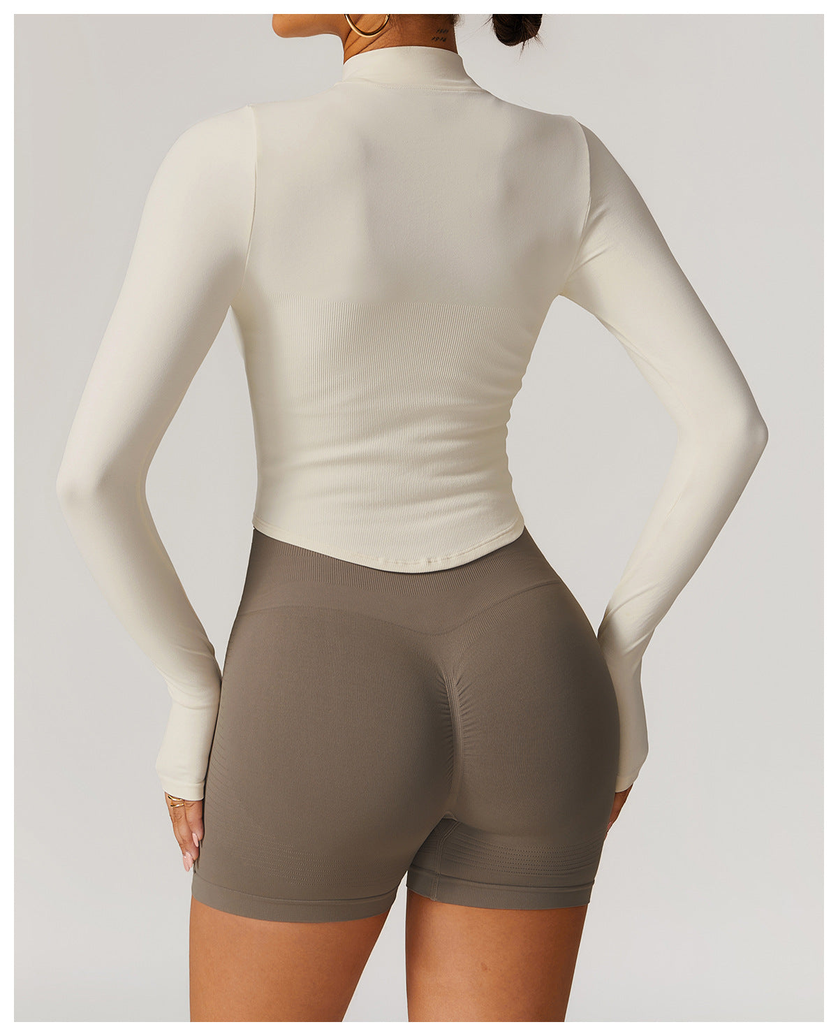 Sollinarry Stand Collar Long Sleeve Zipper Yoga Jacket Women Tight Quick Drying Yoga Clothes Outdoor Fitness Sports Top