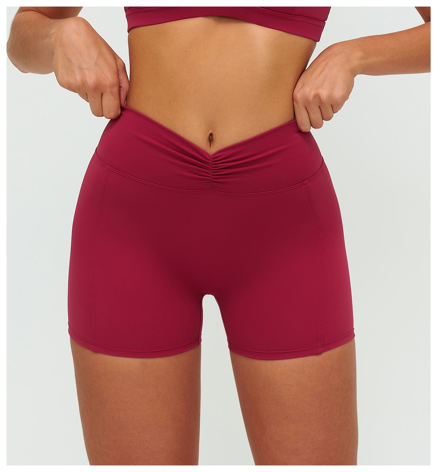 Brushed Yoga Shorts Women High Waist Folding Hip Lifting Shorts Outdoor Running Sports Shorts