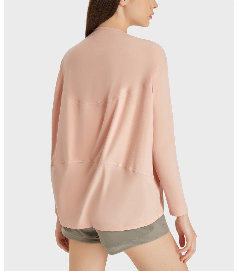 Arrival Double Sided Nude Feel Loose Long Sleeved Women Slim Fit Breathable Simple Women Training Fitness Yoga Wear