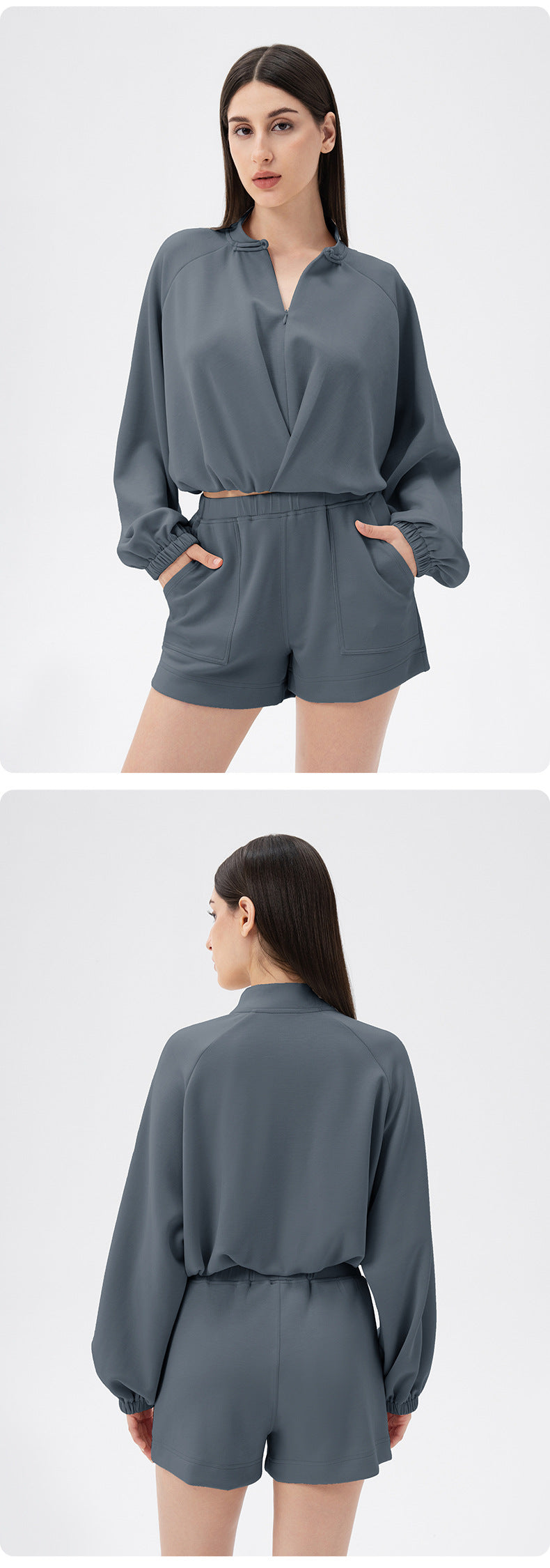 Women Autumn Winter Chinese Yoga Clothes Coat Modal Air Layer Loose Warm Running Fitness Sports Sweater