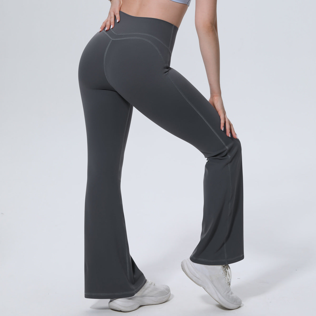 Classic Solid Color Skin-Friendly Bell Bottom Pants Yoga Pants Slim Fit Hip High Waist Elastic Training Wide Leg Pants Fitness Pants