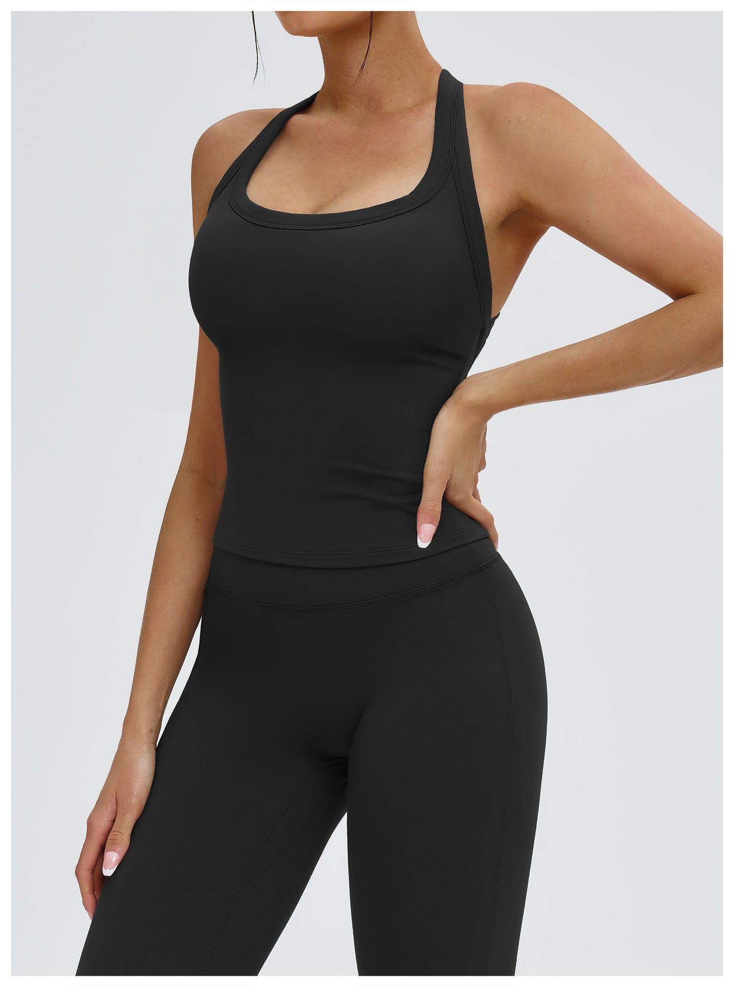 Halter Sports Vest Y Shaped Hollow Out Cutout out Beauty Back Tight Yoga Vest Outdoor Running Fitness Top