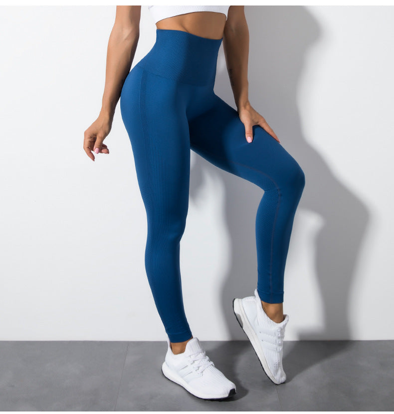 Invisible Pocket Yoga Pants Women Seamless Fitness Hip Training Pants High Waist Ankle Length Sports Pants