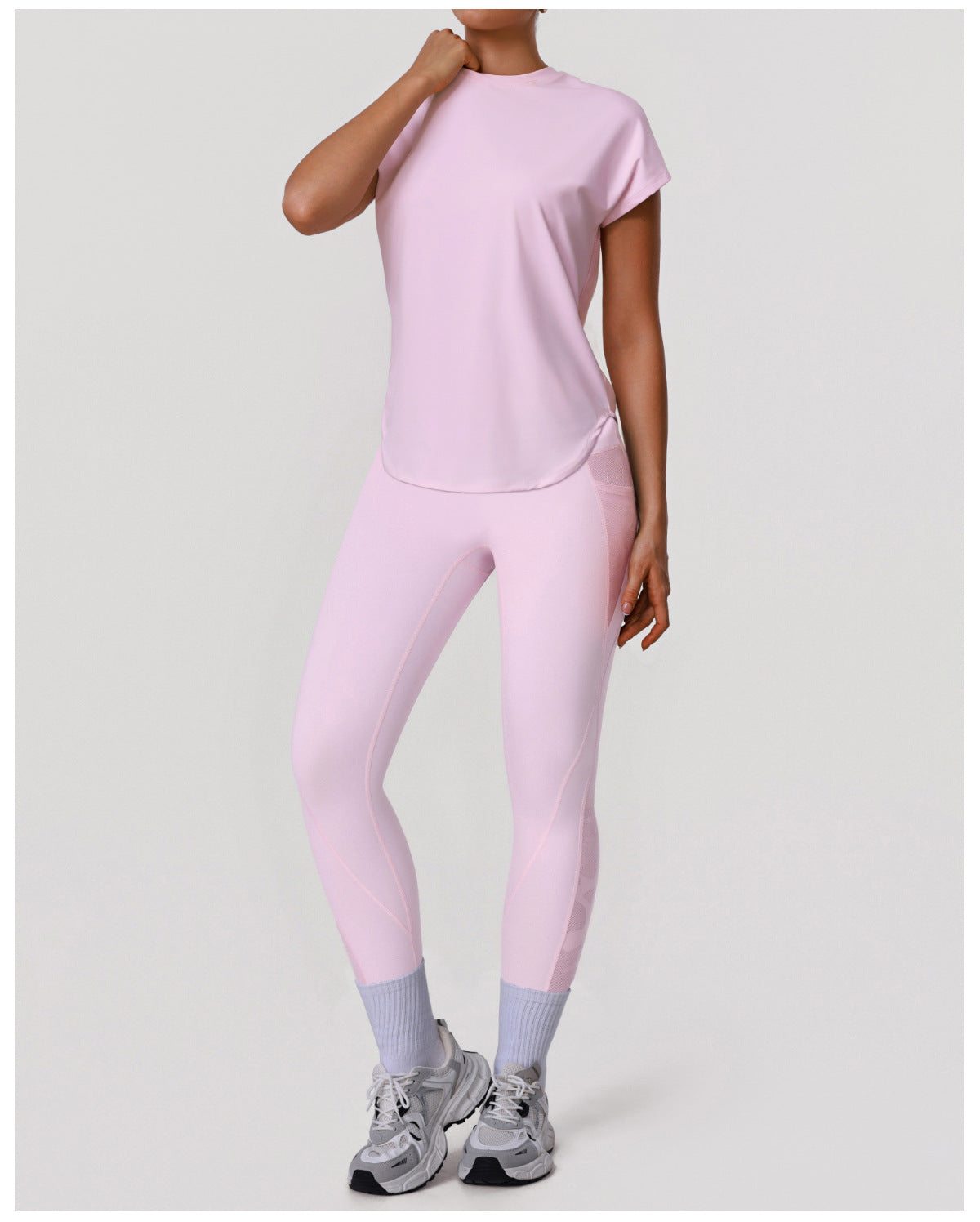 Nude Feel Slim Fit Slimming Yoga Suit Quick Drying Breathable Top Workout Clothes Sports Tights Two Piece Sets
