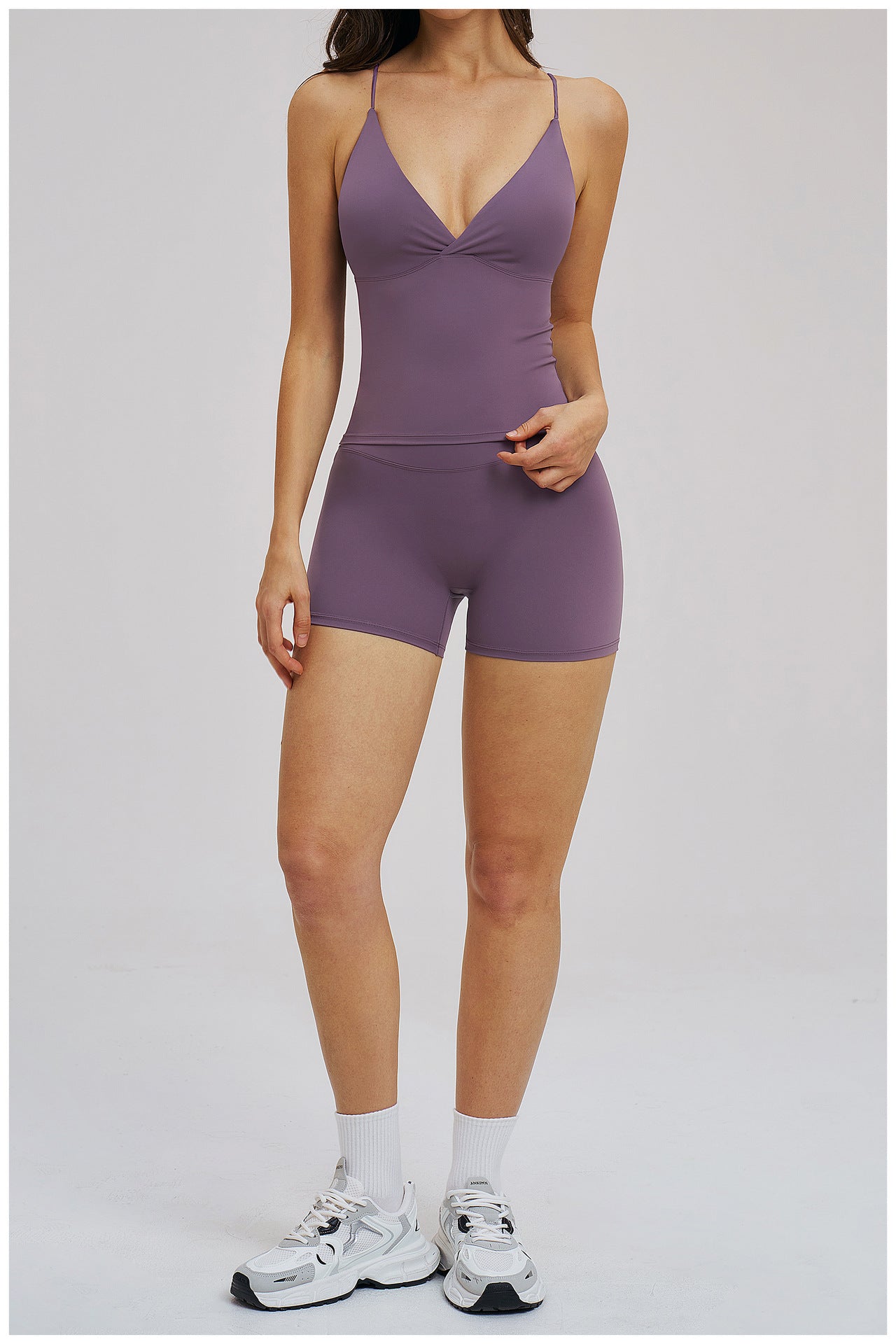 Yoga Brushed Beauty Back Exercise Fitness Outdoor Running Sports Two Piece Sets Women
