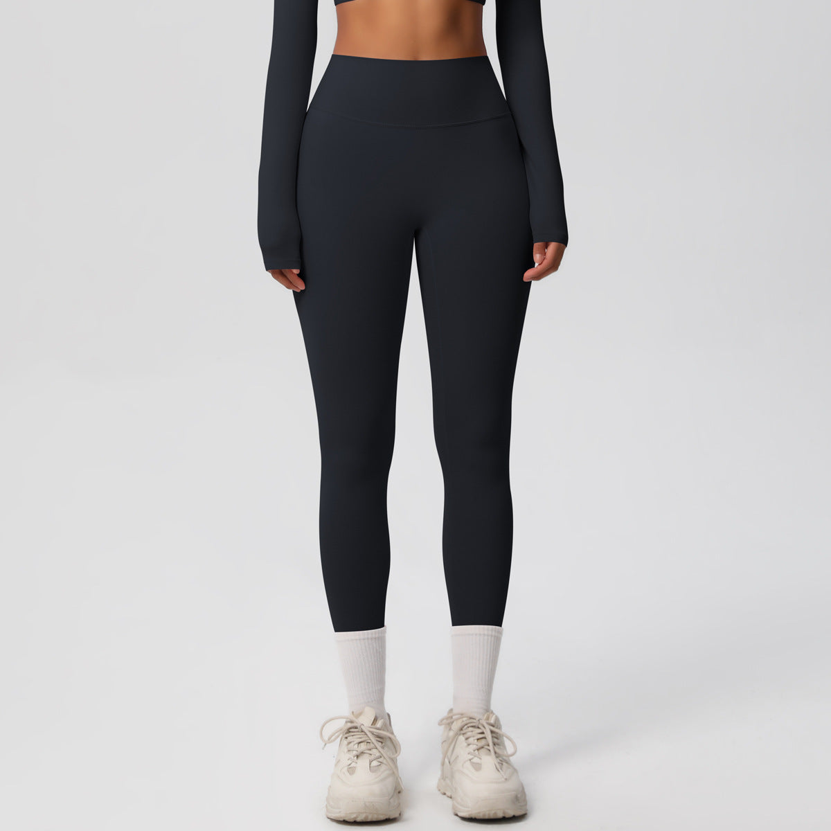 High Waist Nude Feel Skin Friendly Tights Running Exercise Workout Pants Pilates Sexy Slim Solid Color Yoga Pants