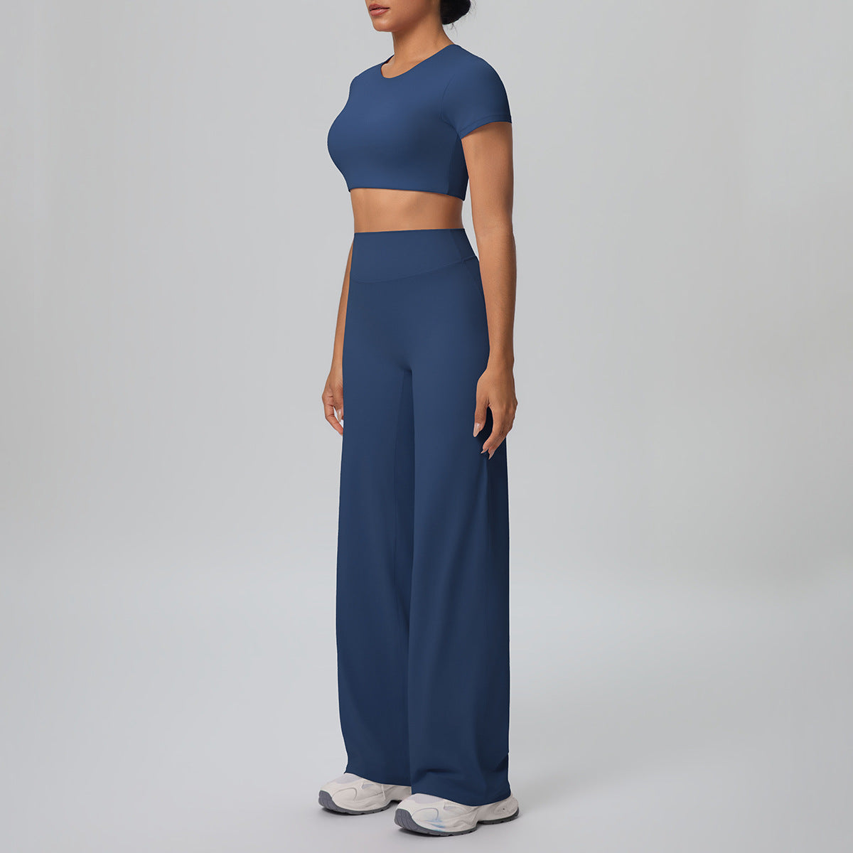 Nude Feel Outdoor Sports Short Sleeve Outdoor Running with Chest Pad Straight Leg Pants Yoga Clothes Leggings Yoga Set