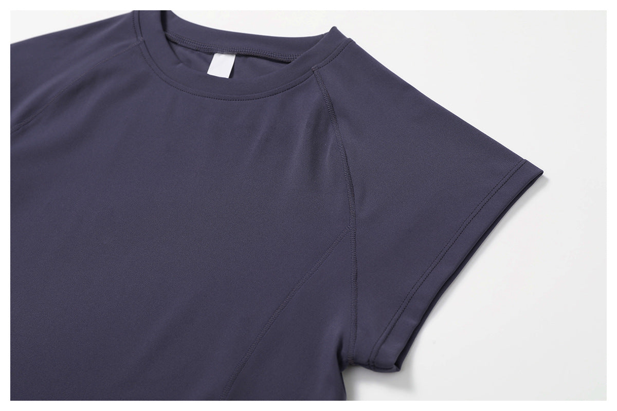 Sollinarry Eco Friendly Recycled High Strength Flying Sleeve Running Fitness Short Sleeved Sports T Shirt Women Tight Quick Drying Yoga Clothes