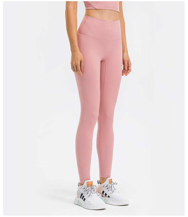 Spring Summer Nude Feel Fitness Pants Women No Embarrassment Line High Top Sports Hip Lifting Stretch Skinny Yoga Pants