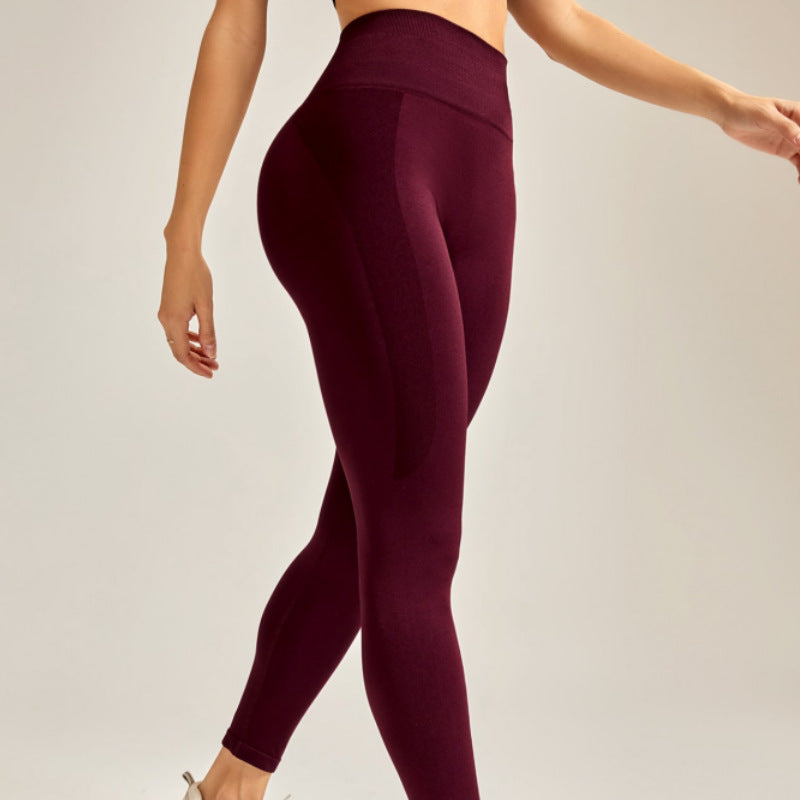 Seamless Knitted Yoga Pants Quick Drying Breathable High Waist Slim Fit Leggings Running Workout Ankle Length Pants