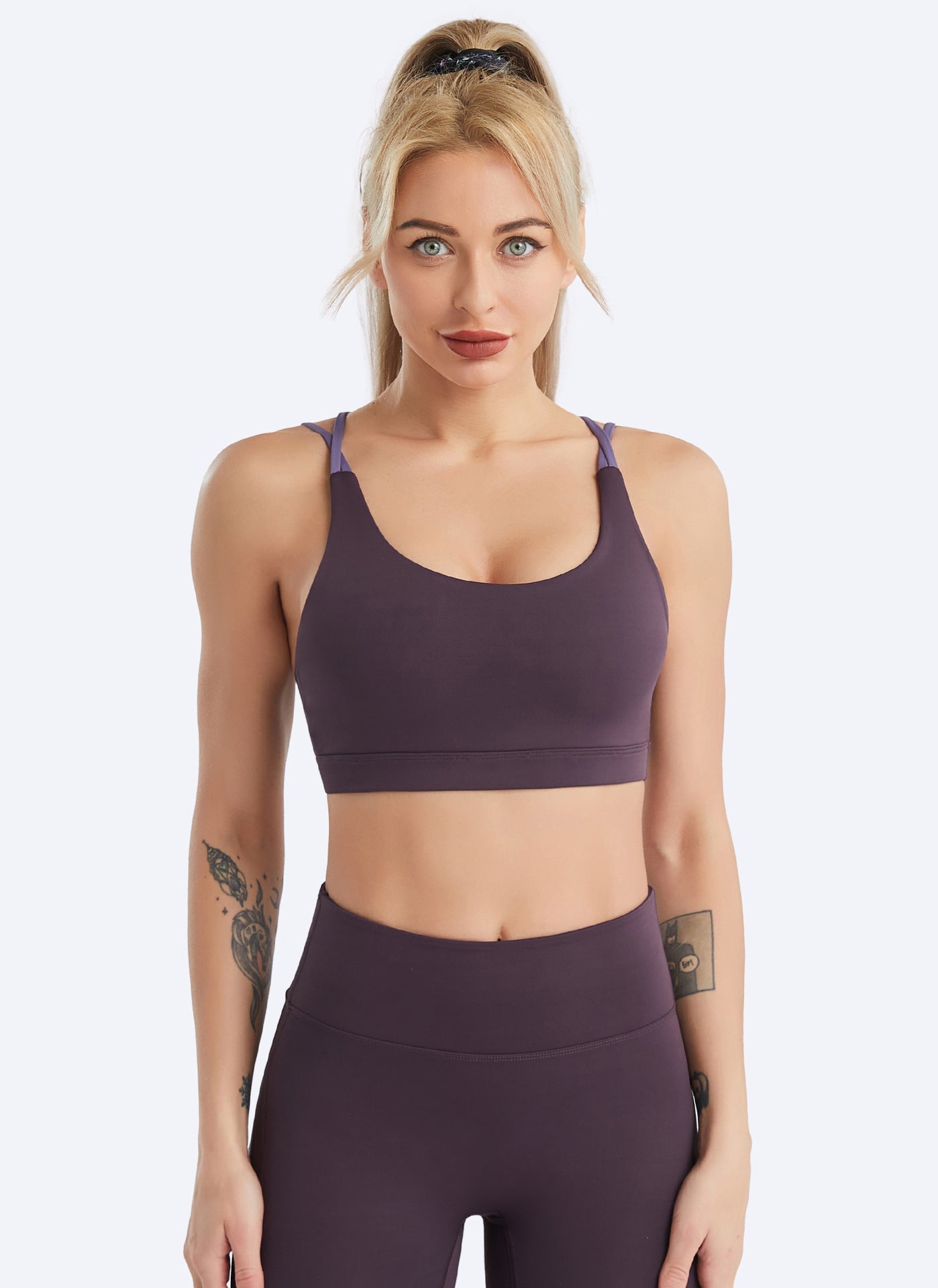 Yoga Clothes Women Sexy Beauty Back Workout Bra Wireless Shockproof Push up Running Exercise Underwear