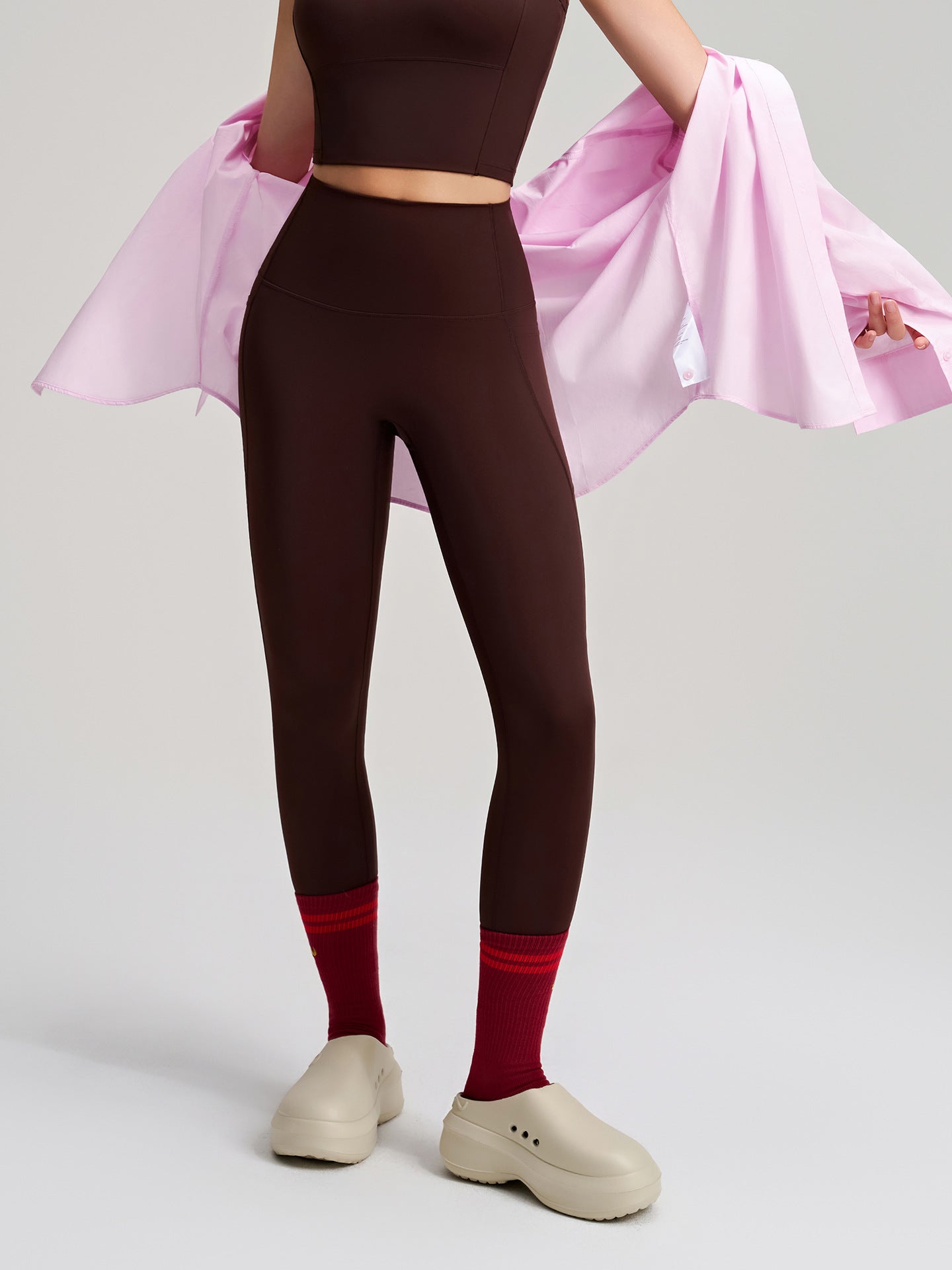 Nude Feel Yoga Butt Lift Underwear Peach Hip High Elastic Tights with Pockets Running Yoga Pants Women