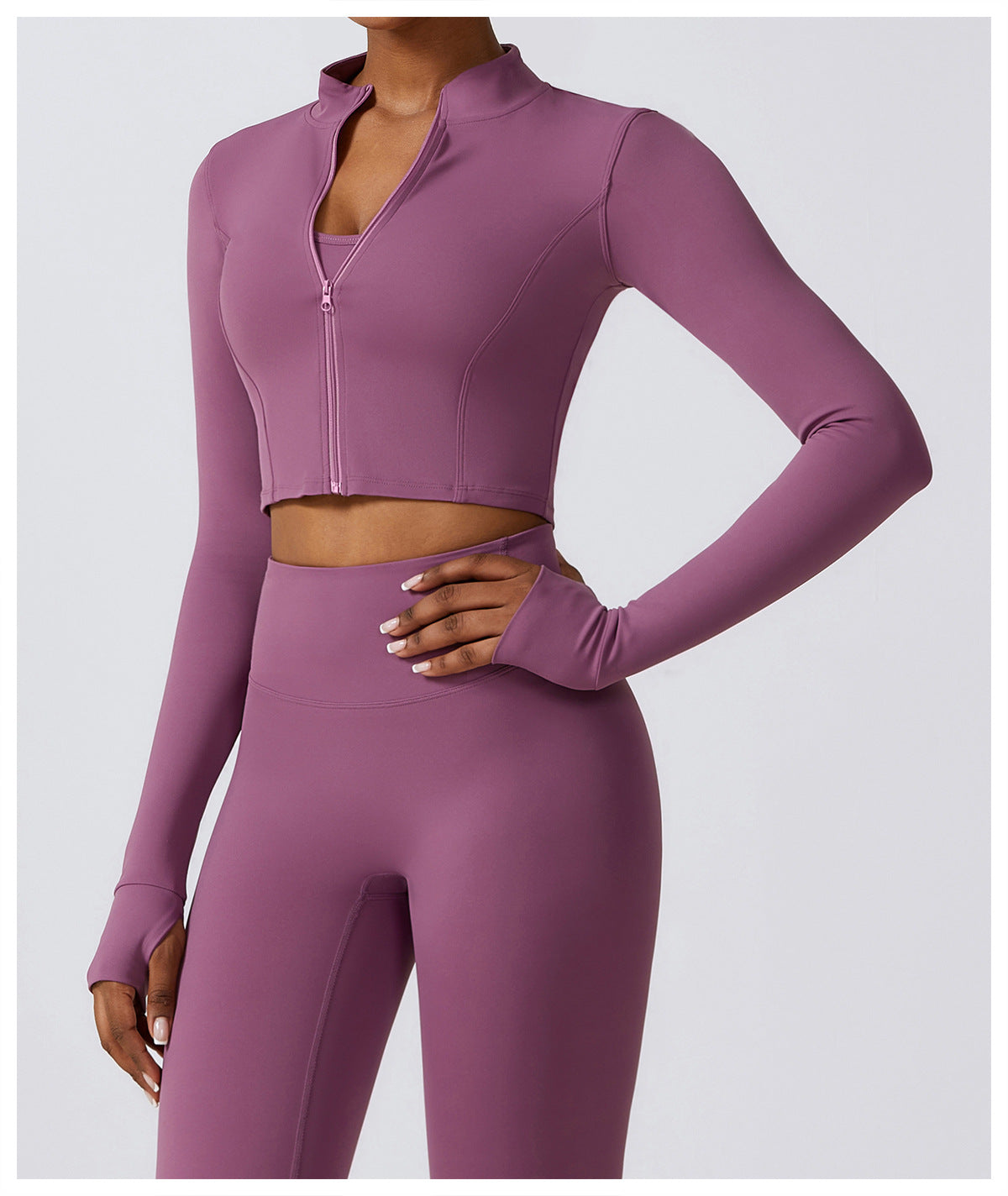 Zipper Outdoor Running Sports Yoga Jacket Slimming Workout Long Sleeve Coat Girls Quick Drying Yoga Clothes