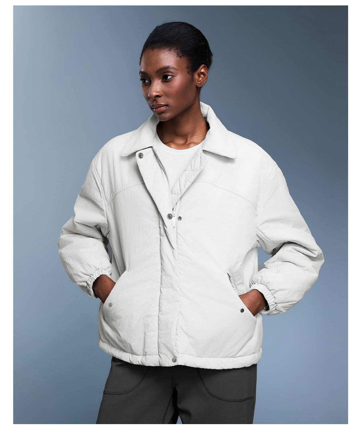 Casual All Matching Collared Cotton Padded Clothes Women Autumn Winter Lightweight Waterproof Loose Thick Warm Cotton Coat