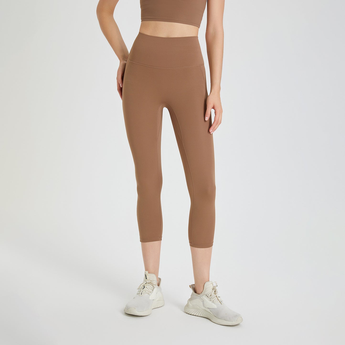 Wear Free Underwear Zero Sense One Piece Yoga Pants Seamless Nude Feel High Waist Peach Hip Lifting Fitness Sports Cropped Pants