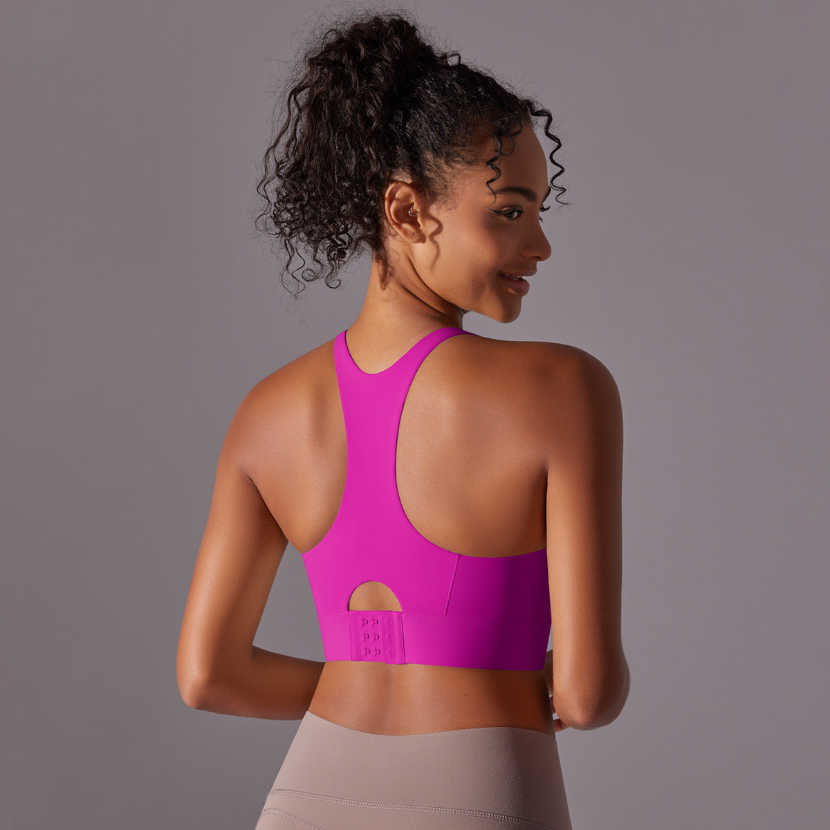 High Strength Sports Underwear One Piece Chest Pad Seamless Hook Eye Closure Yoga Vest Shockproof Push up Beauty Back Yoga Bra