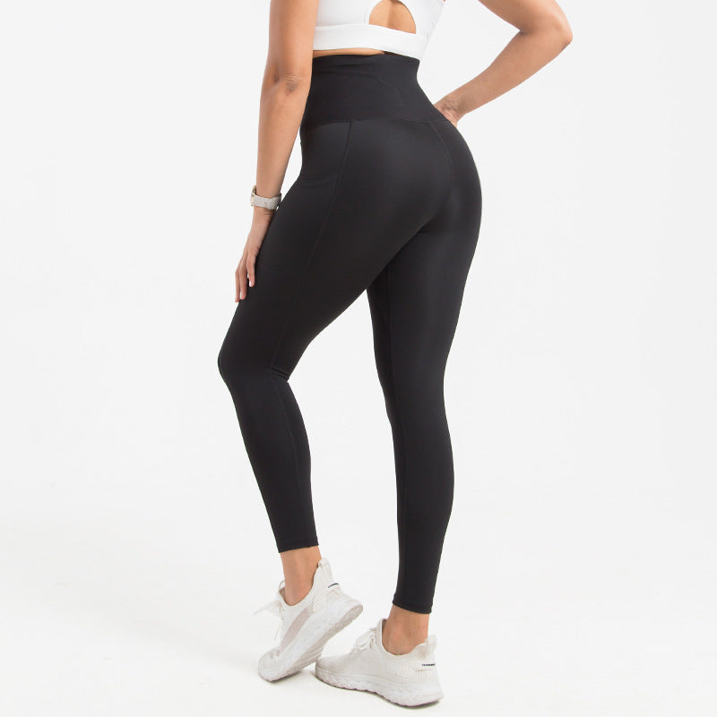 Breasted Yoga Pants Pocket Plus Size Belly Contraction Weight Loss Pants Sports Tight Yoga Shaping Pants