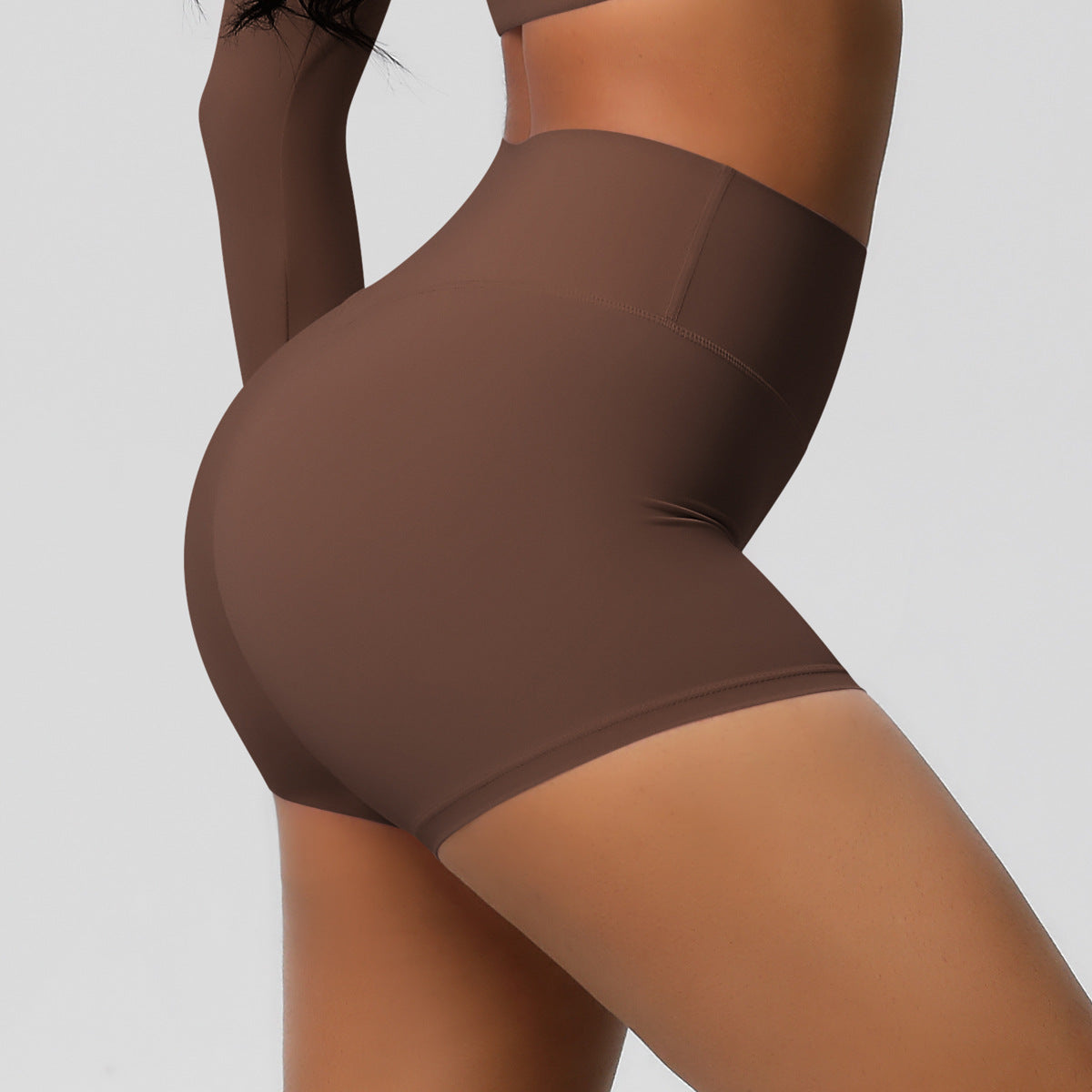 Fitness Shorts Belly Contracting Hip Lifting Solid Color Sports High Waist No Embarrassment Tight Quick Drying Yoga Shorts