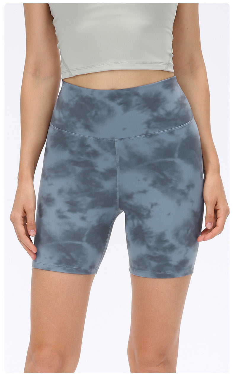 Nude Feel Yoga Shorts Women Double Sided Brocade Brushed Tight Sports Pants High Waist Hip Lift Fitness Shorts