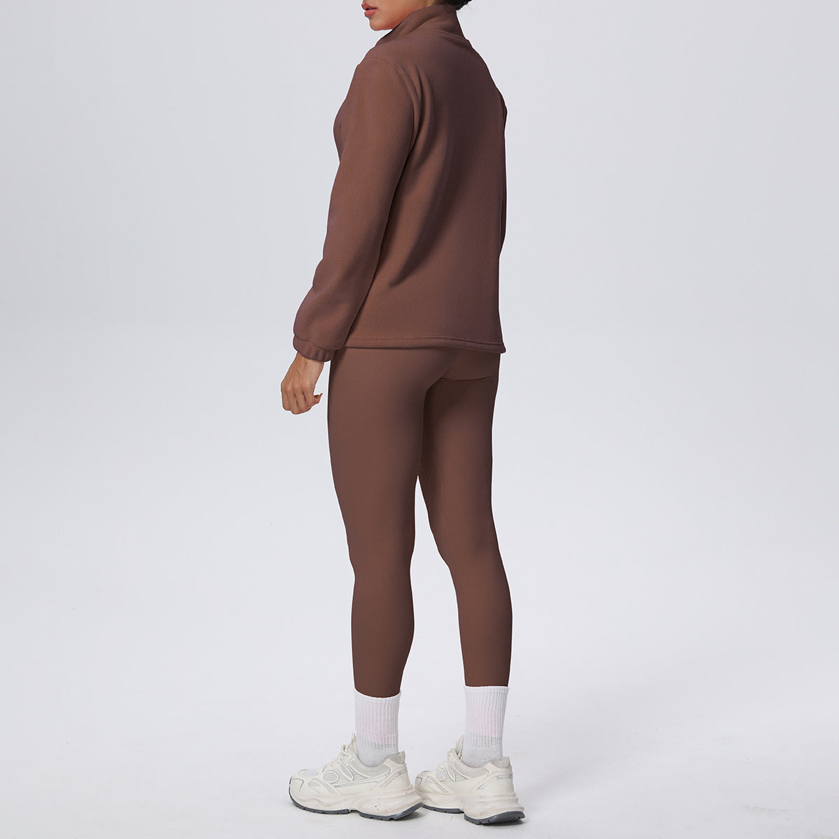 Skinny Yoga Pants High Waist Hip Lift Nude Feel Sports Long Sleeve Zipper Fleece Padded Coat Workout Clothes Yoga Suit