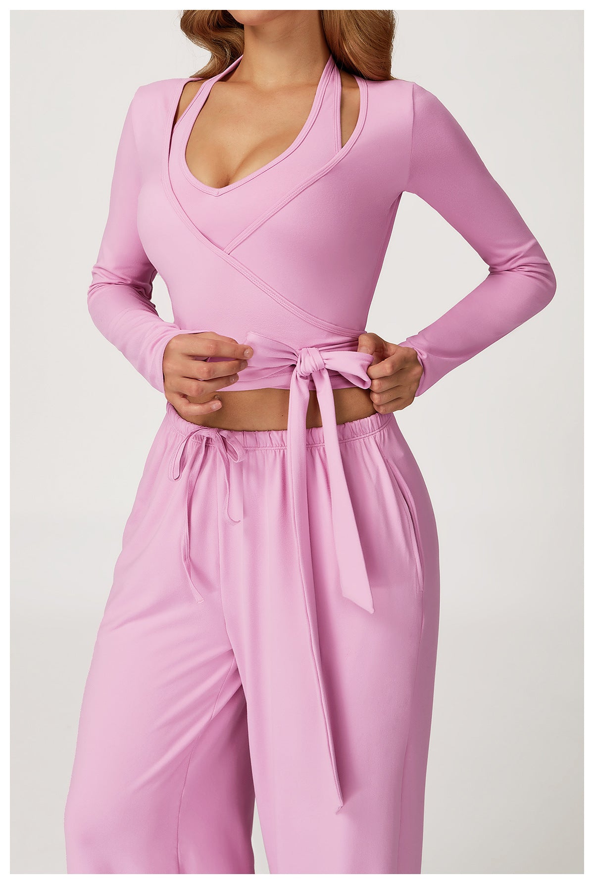 Personalized Brushed Yoga Long Sleeve Strap Yoga Clothes Outdoor High Grade Sports Fitness Clothes