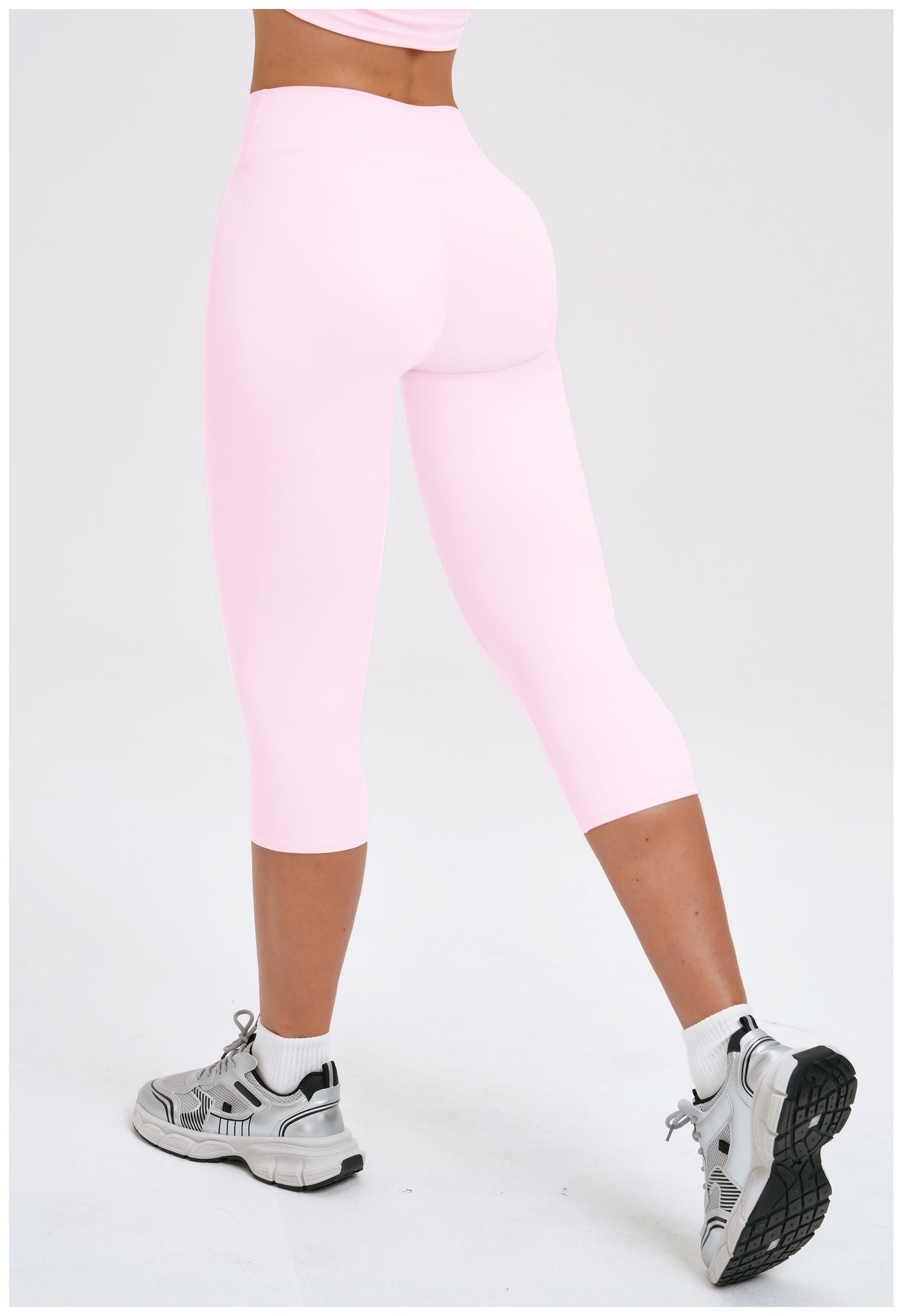 Brushed Yoga Knee Length Pants High Waist Tight Slimming Sports Pirate Shorts Running Outdoors Workout Clothes for Women