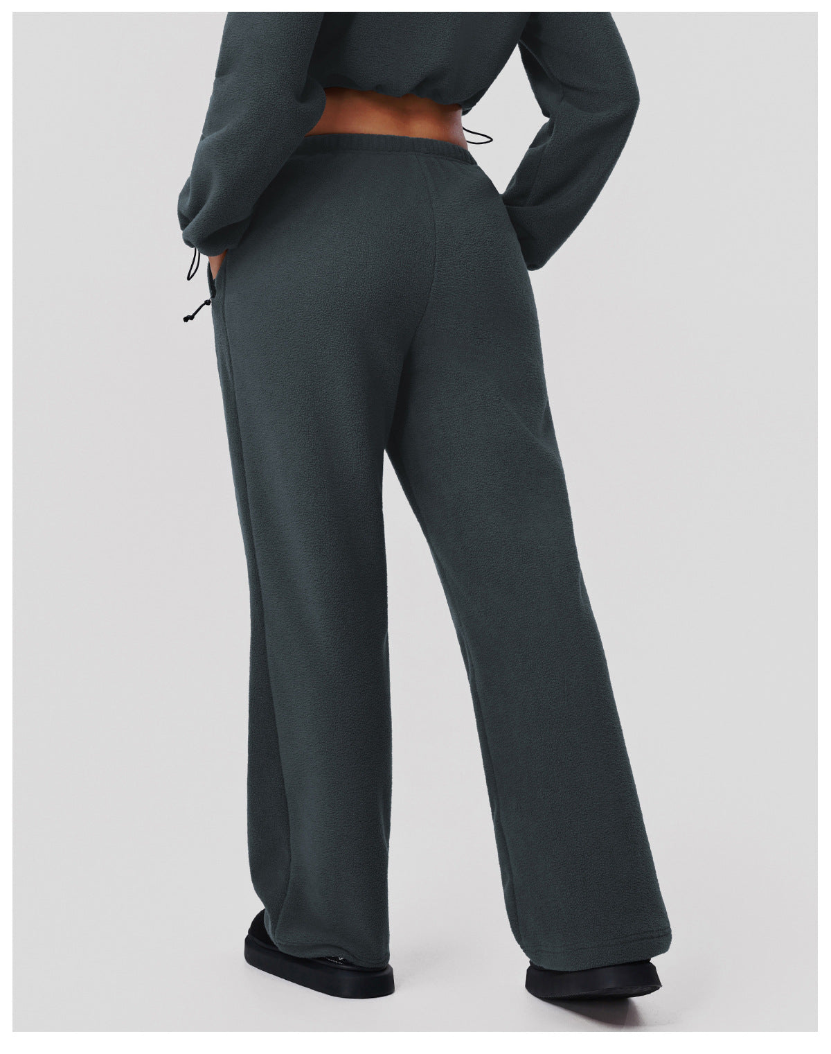 Autumn Winter High Waist Warm Sweatpants Wide Leg Slimming Straight Loose Trousers Women's Outdoor Running Casual Track Sweatpants