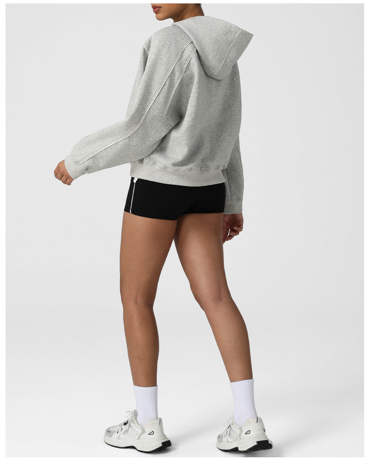 Autumn Winter Loose Thickened Casual Sports Sweater Outdoor Running Hooded Long Sleeve Dance Training Fitness Jacket