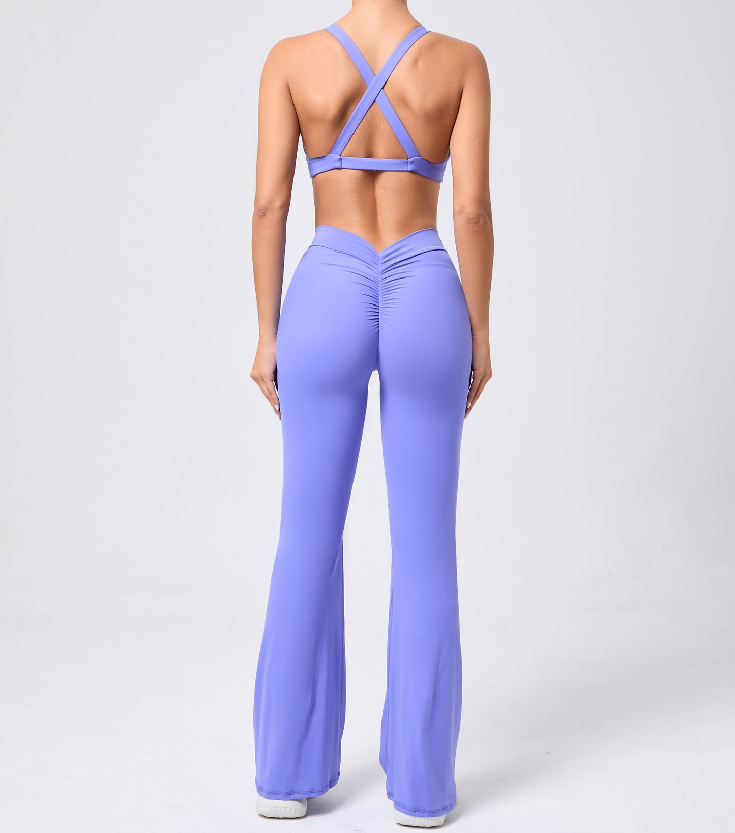 Tight Brushed Yoga Clothes Peach Hip Raise Micro Pull Quick Drying Beauty Back Fitness Sports Two Piece Set for Women