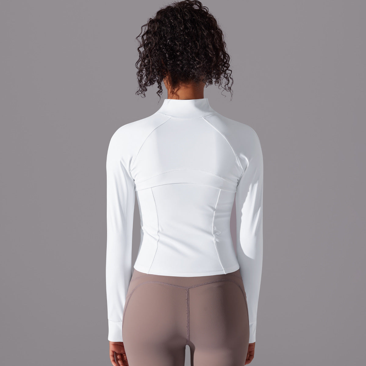 Stitching Fitness Zipper Skin Friendly Slim Fit Breathable Yoga Clothes Women Quick Drying Coat Sports Fitness Workout Long Sleeve